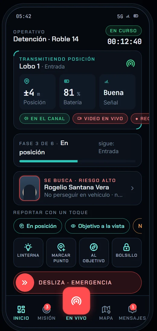App CAEMS Vanguard: inicio de un operativo